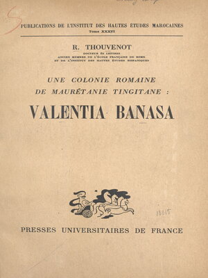 cover image of Une colonie romaine de Maurétanie tingitane